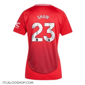 Manchester United Luke Shaw #23 Prima Maglia Femmina 2024-25 Manica Corta